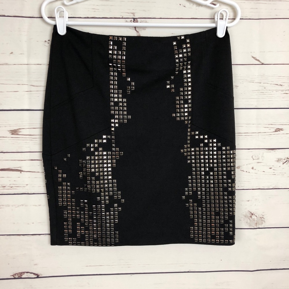 River Island Mini Skirt Studded Rocker Stretch